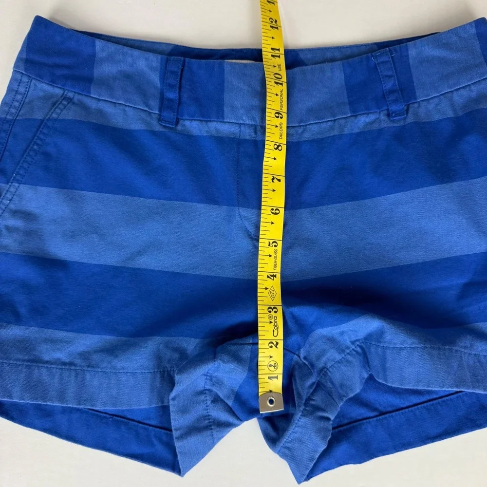Vineyard Vines Womens Blue Striped Cotton Chino Shorts Size 4 Preppy Nautical